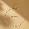 Fashion Choker Necklace for Girl Women White Seed Beads Necklace with Shell Love Heart Pendant Trendy Neck Jewelry