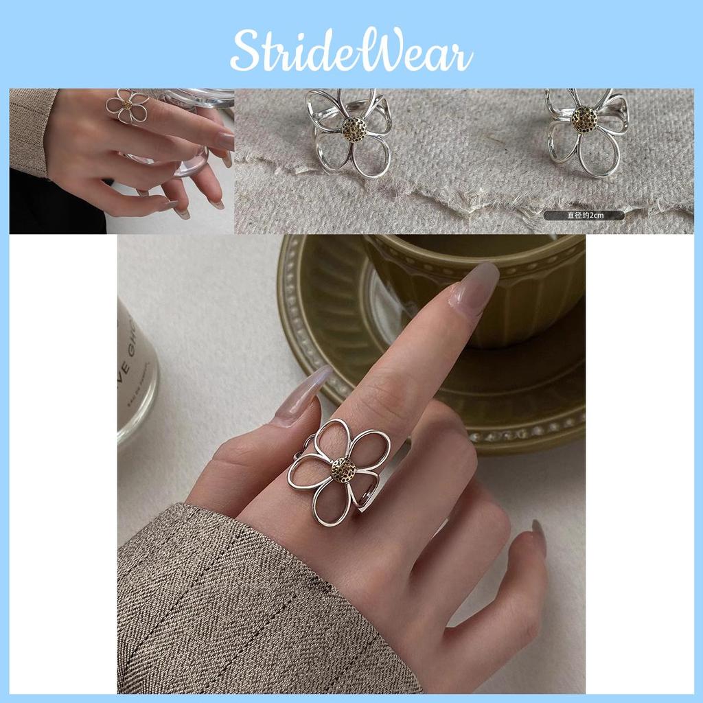 Chic And Trendy Daisy Flower Adjustable Copper Ring For Women Ideal For Everyday Wear
