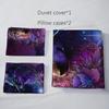 Purple Starry Night Galaxy Wolf Three-Piece Quilt Cover 3D Digital Printing Bedding Set Bed Cover