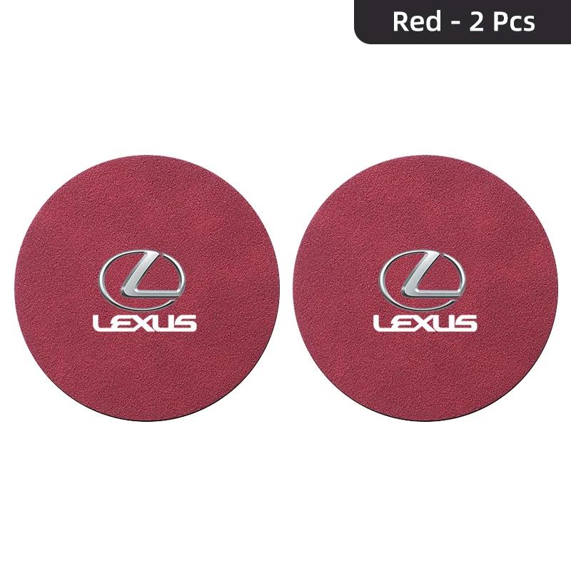 2Pcs Car Suede Water Cup Pad Anti-slip Coaster Accessorys For Lexus F SPORT IS250 IS200 CT200h GS300 LS430 RX450h LX570 IS300