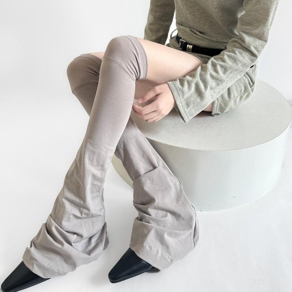 Vintage Korean Style Flared Leg Sleeve Sun-proof Soft Loose Socks Foot Cover Cotton Y2K Over Knee High Sock Summer