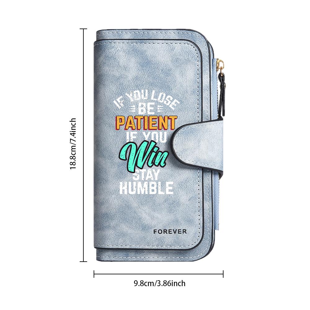 Inspirational Quote Leather Wallet for Daily Use Portable Stylish Long Purse Card Holder