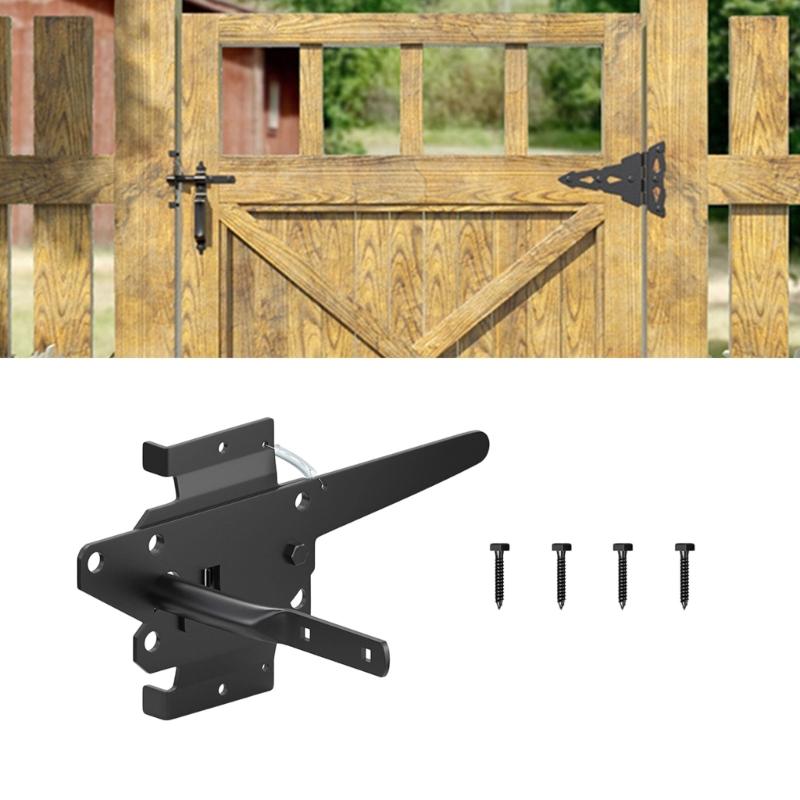 Auto Locking Gate Latches Heavy Duty Latches Iron Security Lock Quick Pin Door Bolt Automatic Latches Door Hardwares