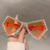 Diamond Shiny Shades Polygon Gradient irregular Women's Sunglasses Candy Color Butterfly frame Decoration Ladies Sun Glasses