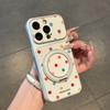 Applicable to iPhone17ProMax color polka dot mobile phone case rotating bracket magnetic suction Apple 16 anti-drop soft case 13