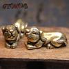Vintage Copper Dog Ornaments Miniatures Figurines Handmade Retro Brass Animal Pet Dog Statue Home Decorations Accessories Craft