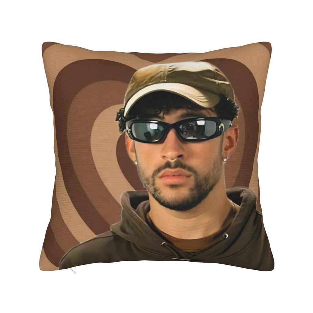 Singer Bad Bunny Pillowcase Doublesided Printing Polyester Cushion Cover Decorative Throw Pillow Case Cover Home