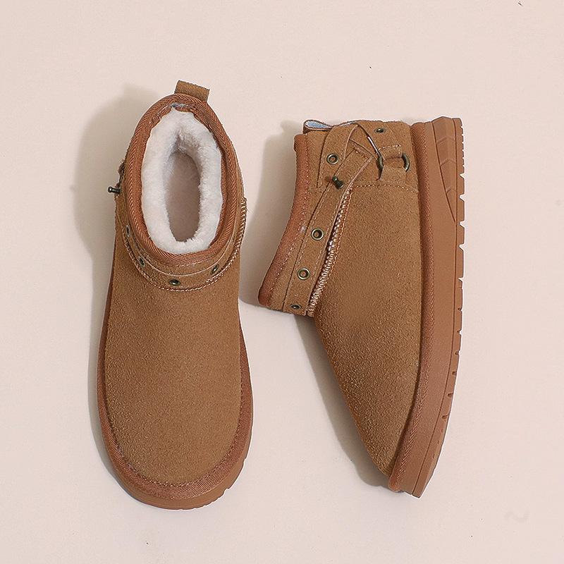 Women Flats Shoes Fur Loafers Women Winter Cotton Shoes Non-slip Warm Snow Boots Slip-on Plush Slippers Moccasins Ladies Shoes