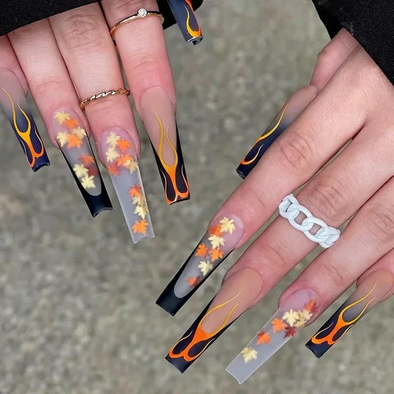 24Pcs Long Coffin False Nails with Love Rhinestone Design Pink French Ballet Fake Nails Manicure Tips Wearable Press on Nails