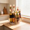  1/2/3 Tiers 360° Rotation Spice Rack Kitchen Storage Organzier Multi-functional Countertop Seasoning Jar Storage Rack
