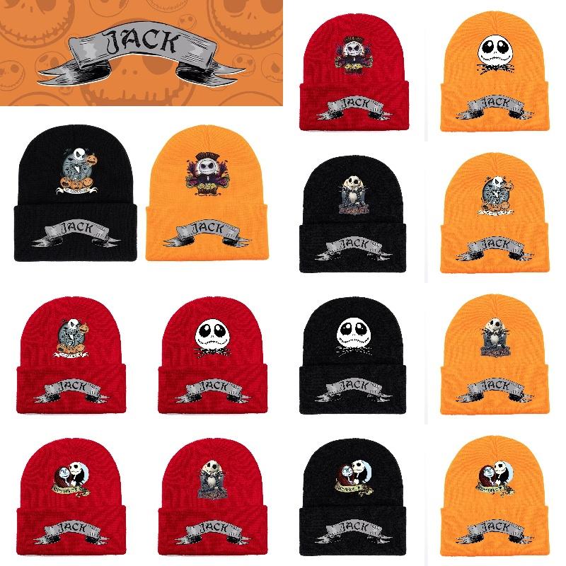 Jack Pumpkin Prince Knit Hat Colorful Halloween Print Unisex Winter Warm Cap