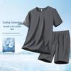 Men's Ice Silk Quick-Dry Sports Set - 2026 Summer Loose Fit Plus Size Breathable Short Sleeve & Shorts