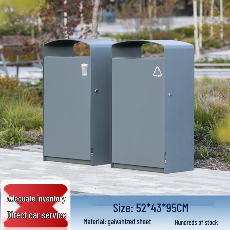 Stainless Steel Outdoor Park & Community Sorting Trash Can