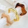 3Pcs/Set Irregular Wavy Cuff Bangle Set Geometric Twist Stackable Bracelet  Trendy Jewelry