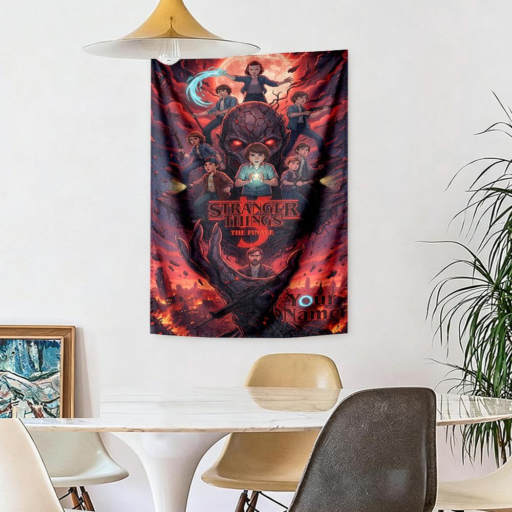 Stranger Things Custom Wall Tapestry Gift Personalized Tapestry Smooth Polyester Perfect for Bedroom Wall Four Seasons Decor Housewarming Gift