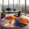 Kyojuro (1) Round Office Rug Decorative Floor Rug for Office Bedroom Living Room and Home Space