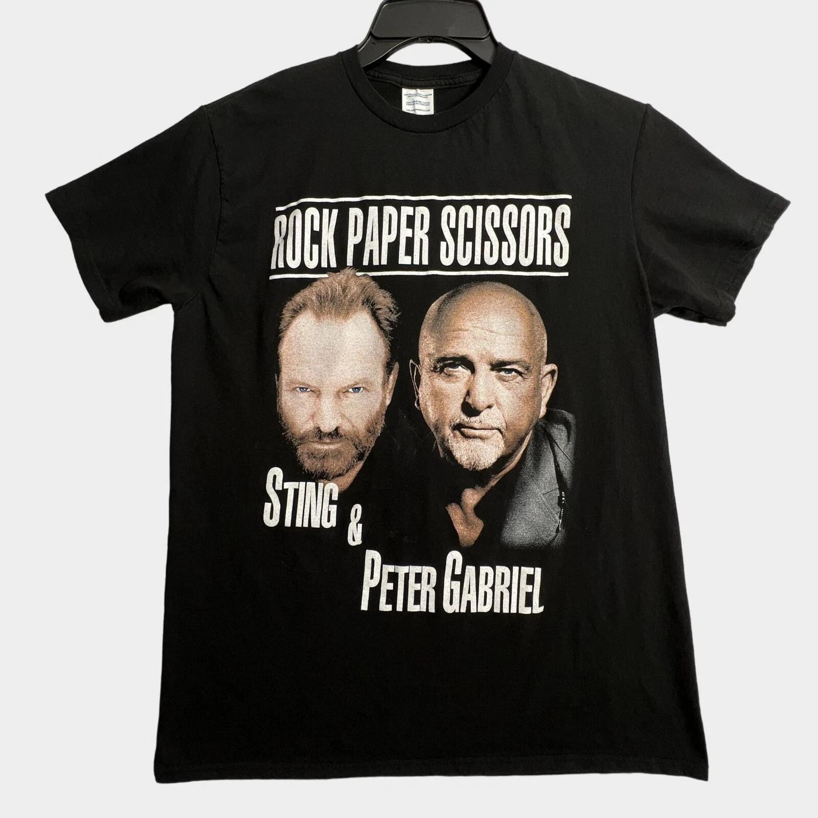 Sting & Peter Gabriel 2016 Concert Tour T Shirt Mens Large Black Band Rock Tee 4XL