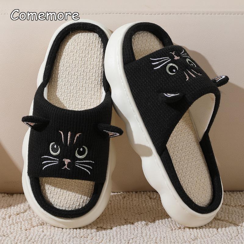 Fashion Casual Platform Women's Slippers Home Spring Autumn Cute Cartoon Cat Shoes Girl Fashion Indoor Outdoor Footwear Lightweight