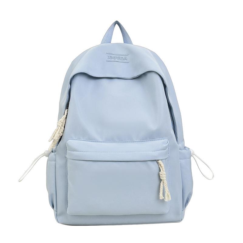 Schoolbag New Japanese Simple Versatile College Student Backpack for Middle and High School Students Large Capacity Solid Color Casual Travel Backpack