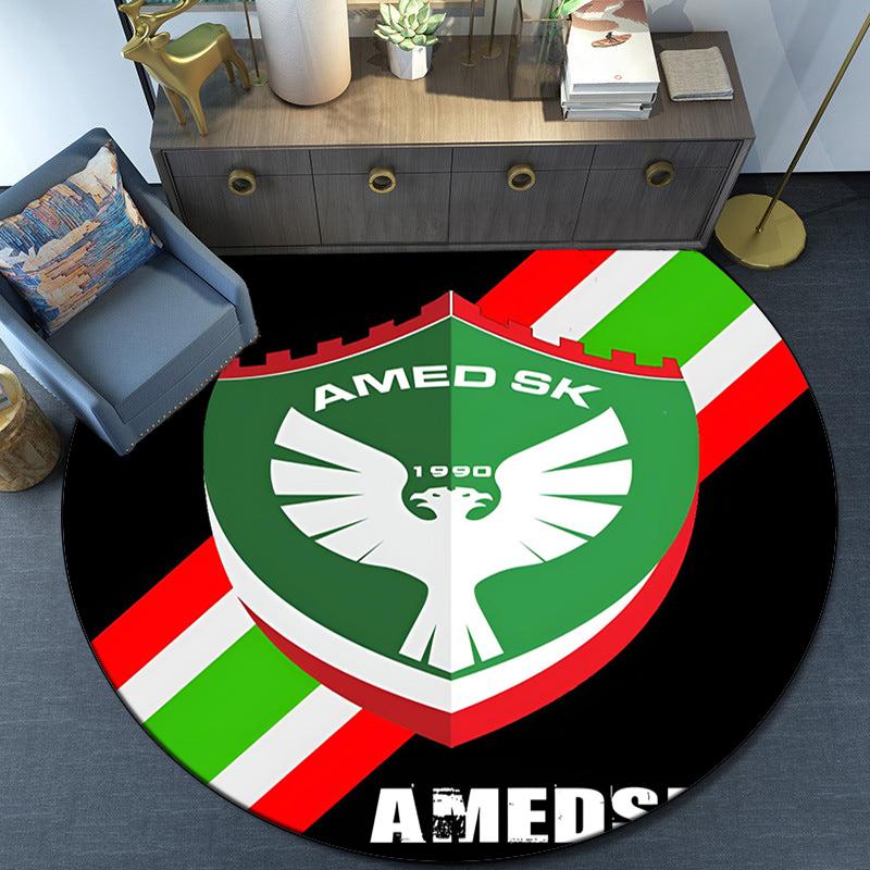 Amed Sk Crest Design Round Rug for Livingroom,Bedroom, Palyroom, Chair Rug, Area rug, Circle Carpet, Fan Christmas gift