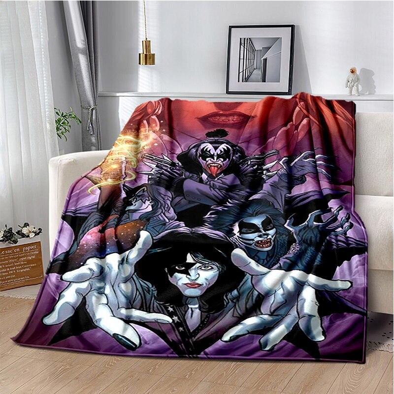 Rockband Kiss Band Decke Mode Flanell Flauschige Fleece Überwurfdecke Kinder und Erwachsene Geschenk Sofa Reise Camping