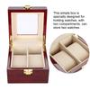 2 Grids Wooden Watch Holder Wristwatch Display Case Jewelry Gift Storage Box Organizer
