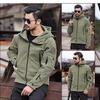 Men's Outdoor Windproof Warm Fleece Hooded Jacket - Solid Color
