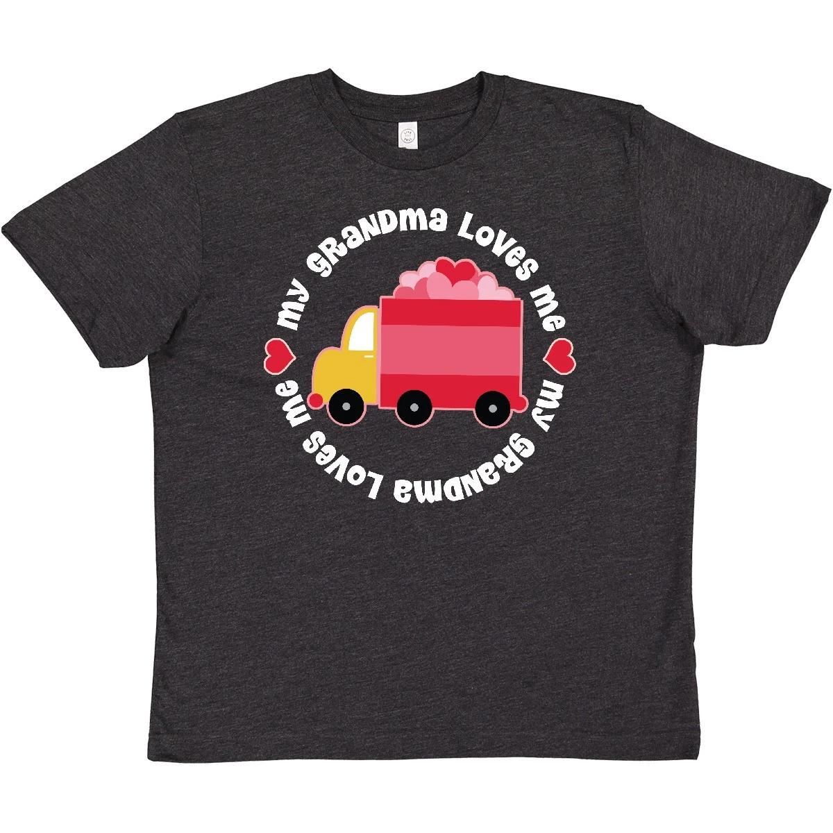 

Inktastic Grandma Loves Me Valentine Truck Kids Youth T-Shirt Valentines Day Tee 100