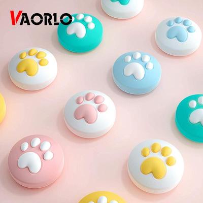VAORLO Katze Klaue Daumen Griff Kappe JoyCon Joystick Silikon Schutzhülle Controller Thumbstick Fall Box Für Nintendo Schalter Zubehör