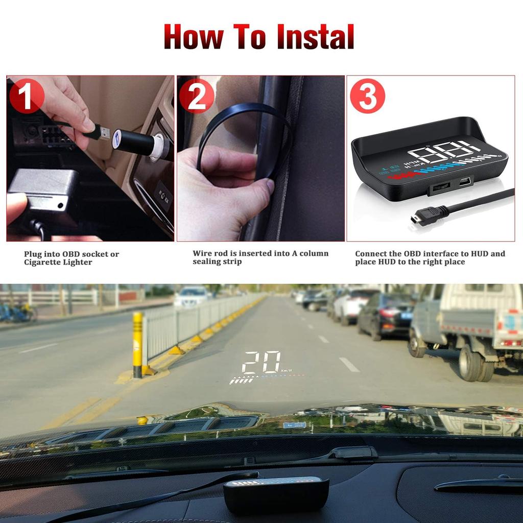 M7 Dual Mode Windshield Projector Car HUD Display for Trucks and All Cars