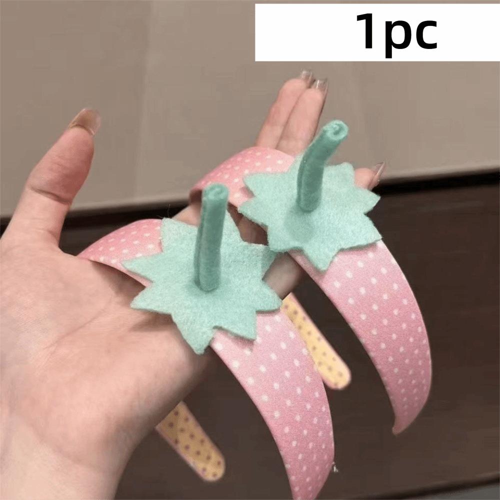 Polka Dot Pattern Strawberry Headband Y2K Wide Fruit Hairbands Apple Headband  Daily Hair Styling