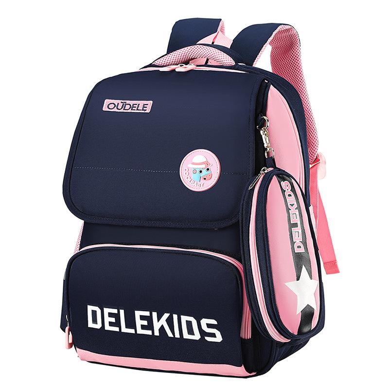 Spine-Protecting Oxford Cloth Backpack,School Bag for Elementary Boys Girls,Durable Kids Bookbag with Ergonomic Back Support