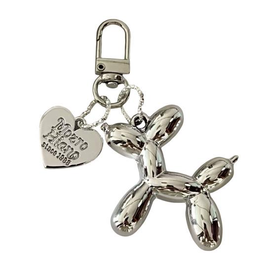 

Balloon Dog Keychain Pendant Trendy Dark Style Couple Keychain Personalized Glossy Balloon Dog Bag Decoration Cool Girl Key Chain Gift Accessories серебряный