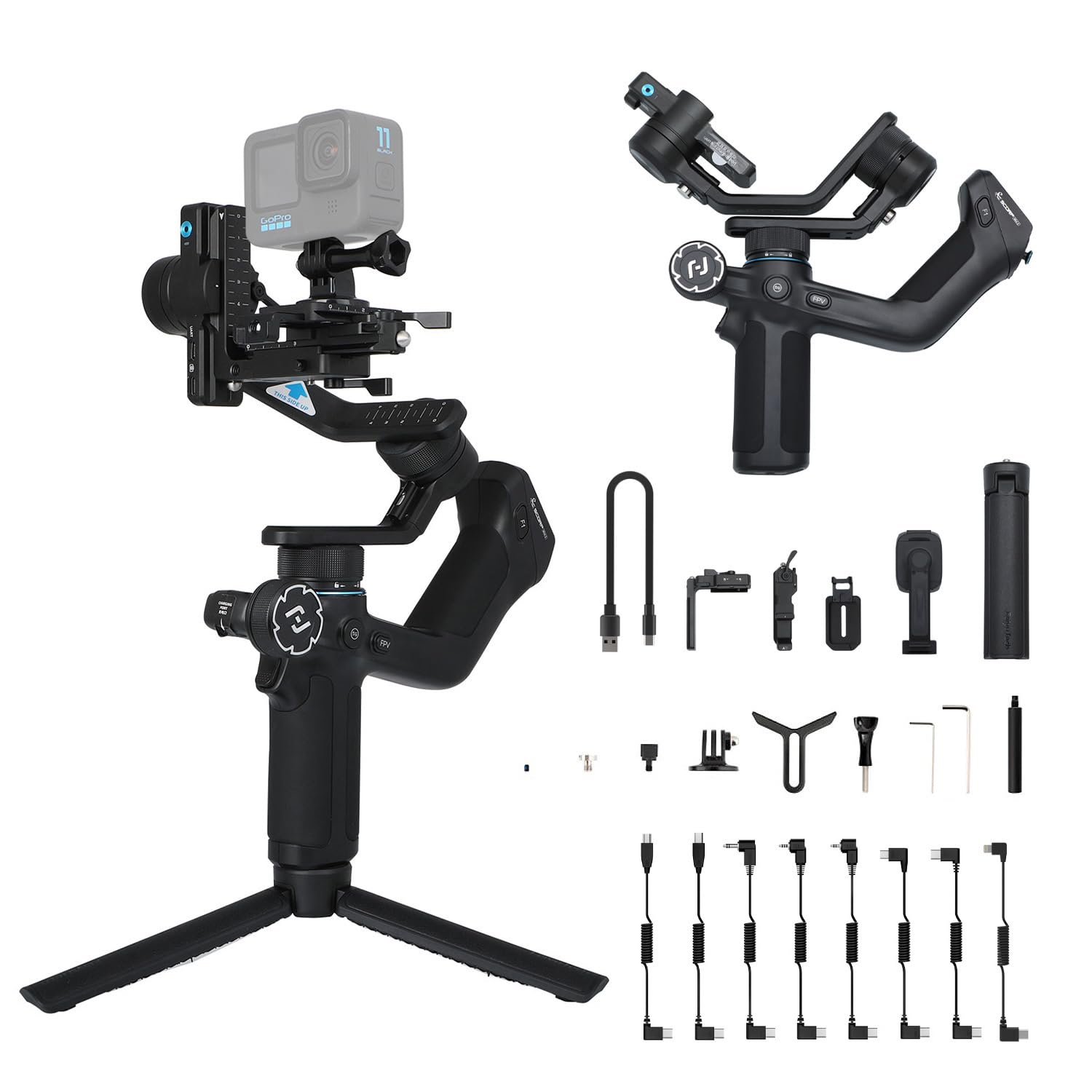 

FeiyuTech 2 Stabilizer 2024 Gold Award Gimbal Auto Max Payload Compatible with Canon Black FY07397 SCORP-Mini All-in-One 3-Axis [DGP Winner] чорний