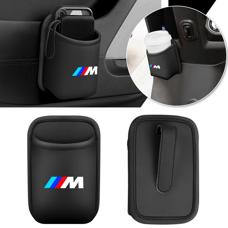 Leather Car Door Water Cup Holder Back Seat Drink Rack Storage Box For BMW M Emblem E46 E36 E34 F10 E90 F30 E60 F30 E30 E92 E87 ulcr72