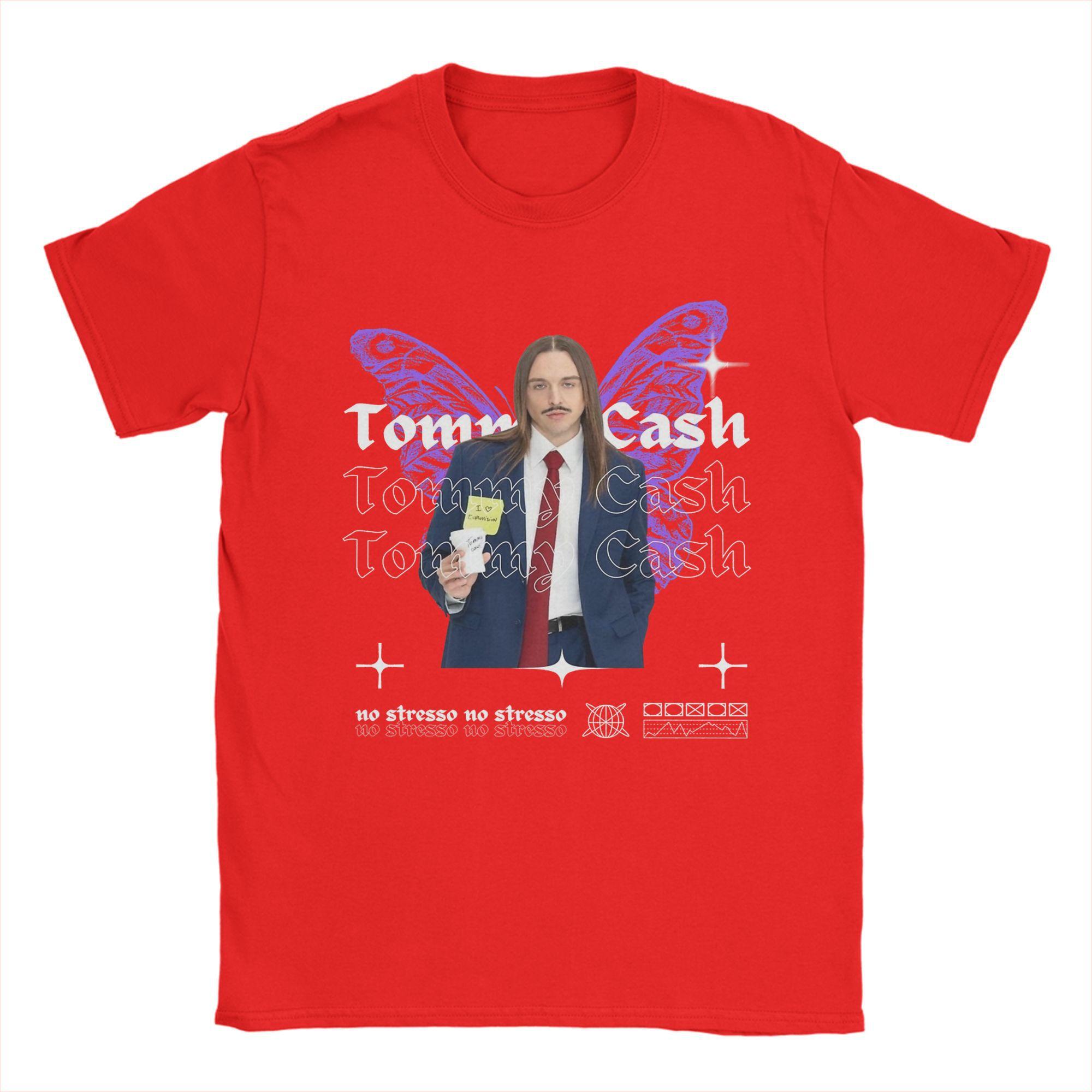 Футболка с графическим принтом Tommy Cash Espresso Macchiato Евровидение 2025 Эстония для унисекс, хлопковая футболка с коротким рукавом S