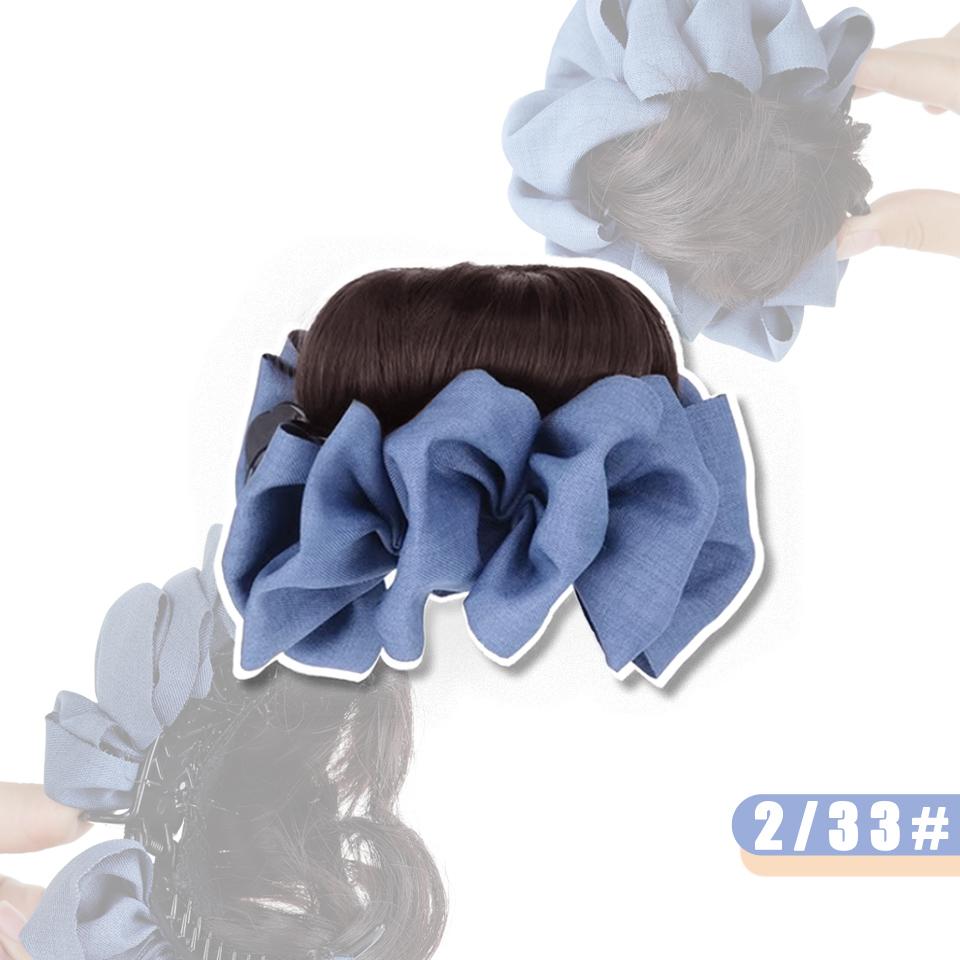 Bun Wig Synthetic Wig Grip Style Straight Doughnut Bun Wig Is Suitable for Novice Ladies and Girls To Wear In Daily Festivals