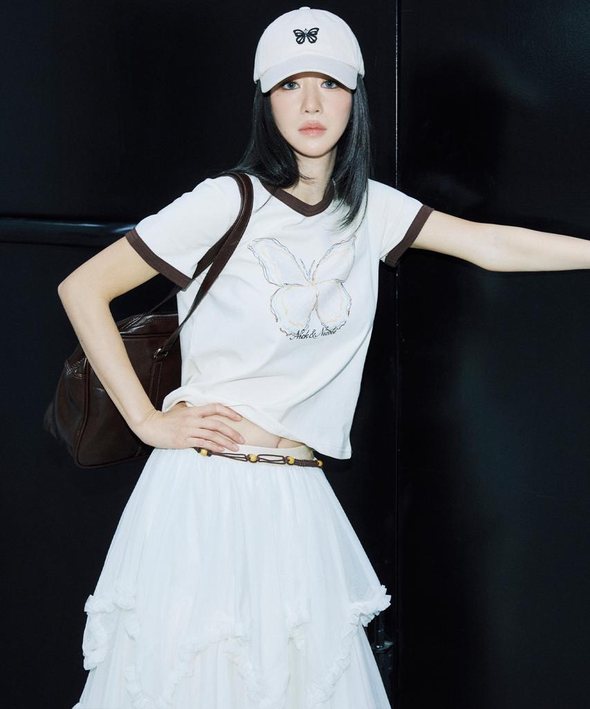Nigaennikol Layered Frill Tulle Long Skirt_Ivory