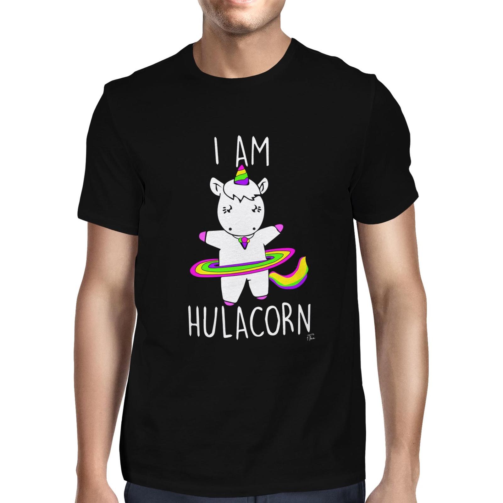 1Tee Mens I Am Hulacorn Pun Cute Unicorn With Hula Hoop T-Shirt S