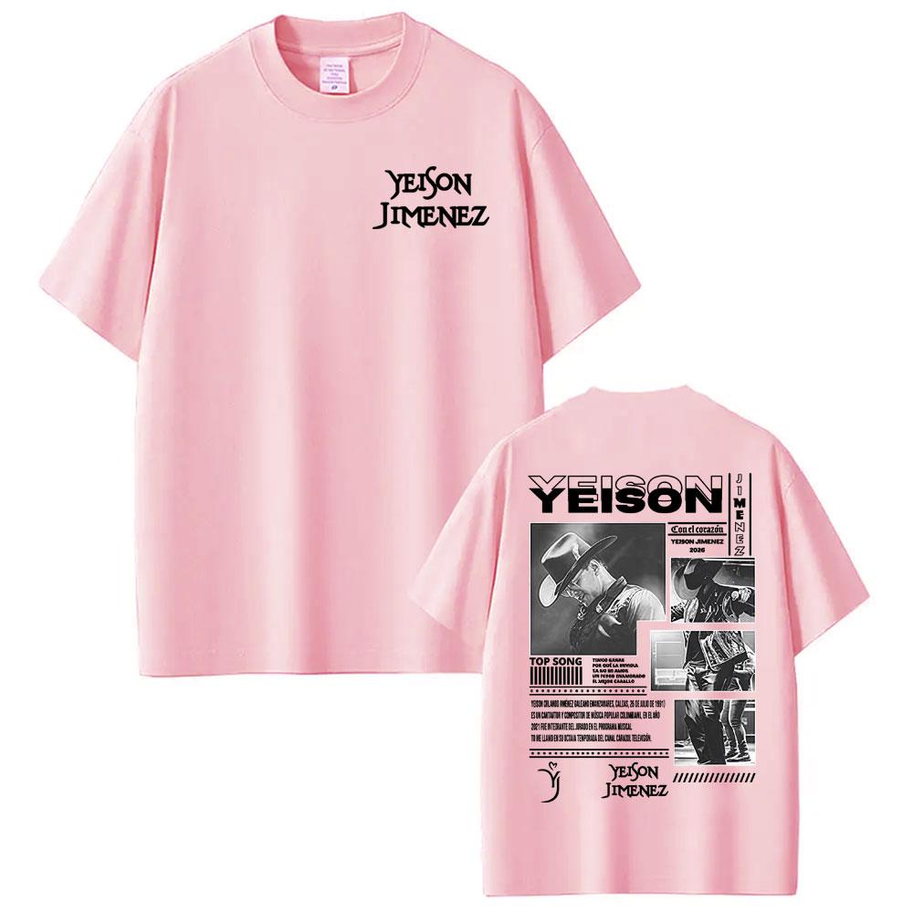 Singer Yeison JiUnisexez Album 2026 Tour Print T Shirts Unisex Women Fashion Hip Hop Gothic Tshirt High Quality Casual Cotton T Shirt