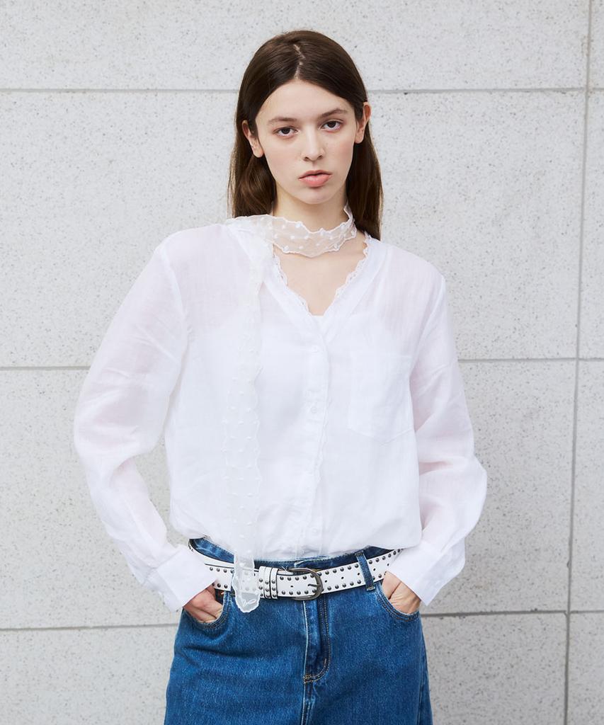 ARCMOOR Veil Lace Shirt (White)
