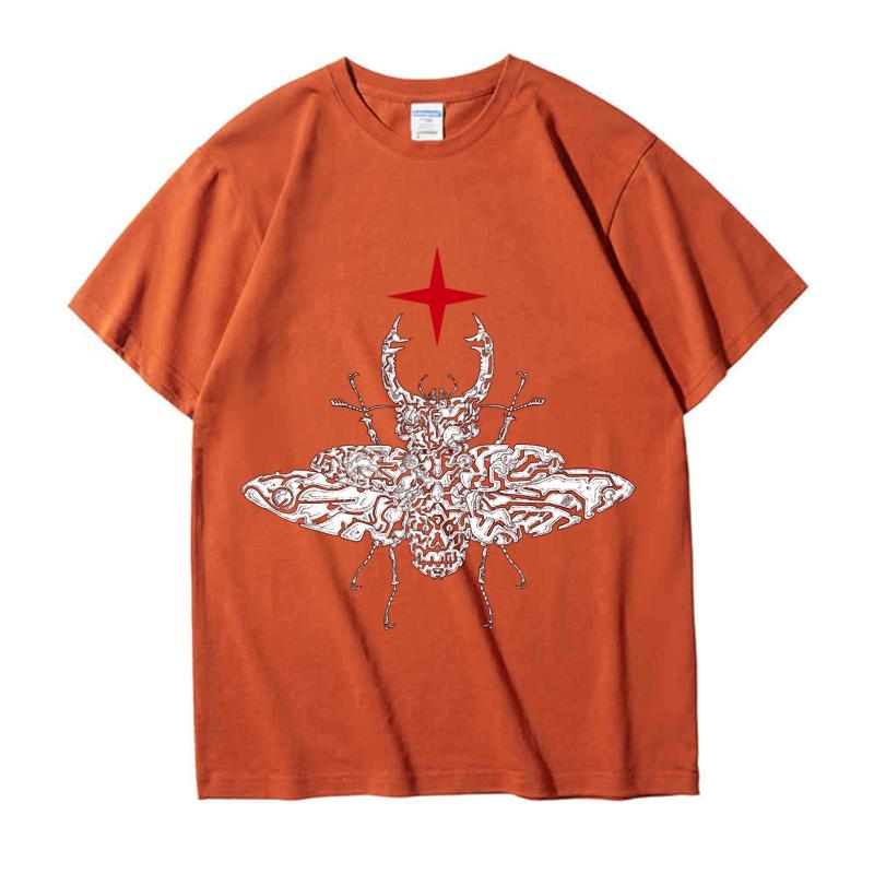 

220GSM Тяжелая футболка из 100% хлопка, футболка с принтом «Жук», «слой души», мужская повседневная футболка с круглым вырезом, базовые мужские футболки