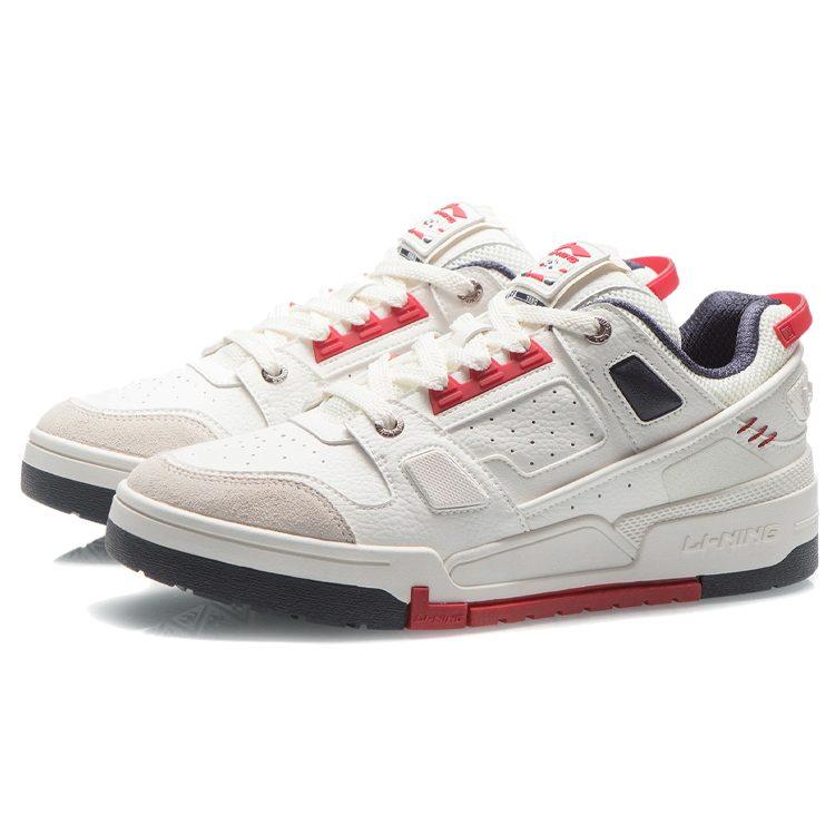 Li Ning Journey Slip Resistant Lightweight Non slip Lightweight Low top Skateboard Shoes Men's Mist White AGCR297-1