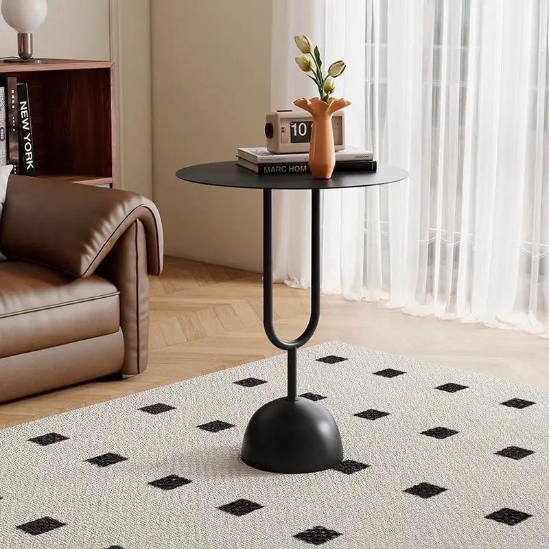 Metall Couchtisch Kleiner Beistelltisch Runder Beistelltisch Moderner Kaffee Getränke Cocktailtisch Akzent Sockeltische für Wohnzimmer
