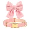 Cute Bowknot Dog Collar Harness Leash Set Dog Collar Leash WIth Bowtie Soft Harness Vest For Small Medium Dogs Outdoor Walking
