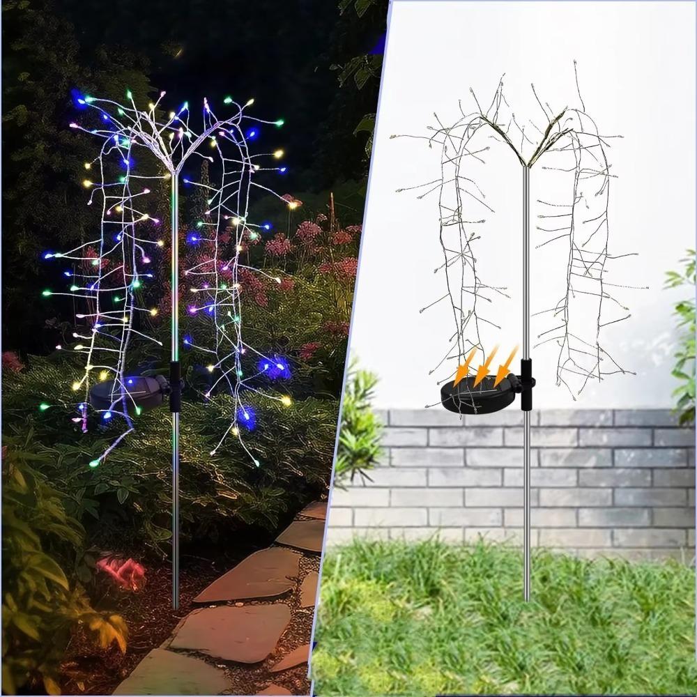 120LED Willow Tree Lamp 8 Lighting Modes String Light Decorative Pathway Flowers Lights  Garden