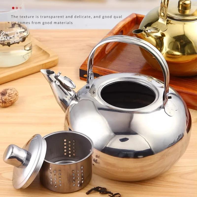 Stainless Steel Teapot Thickened Large-capacity Kettle Boil Tea Make Tea Restaurant Hotel Home Camping Kettle