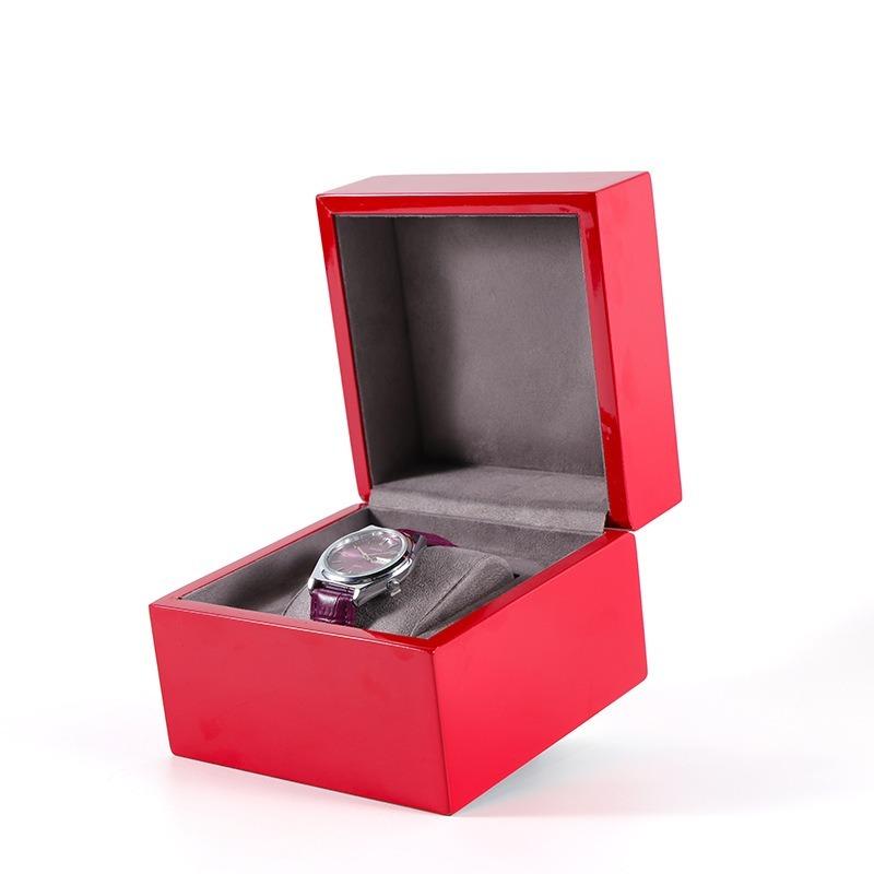Pojedyncze Pudełko Ekspozycyjne na Zegarek Drewniane Etui do Przechowywania Męskich Zegarków na Rękę Pudełka na Zegarki Mechaniczne Wysokiej Klasy Etui Prezentowe na Zegarki z Poduszką