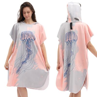 Girls Quick-drying Cloak Cape Beach Towel Convenient Changing Bathrobe Diving Swimming  Spring Absorbent Wearable Bath Towel