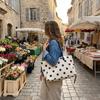 Solid Black Nylon Tote Bag Multi-compartment Large Capacity Handbag  Commuting